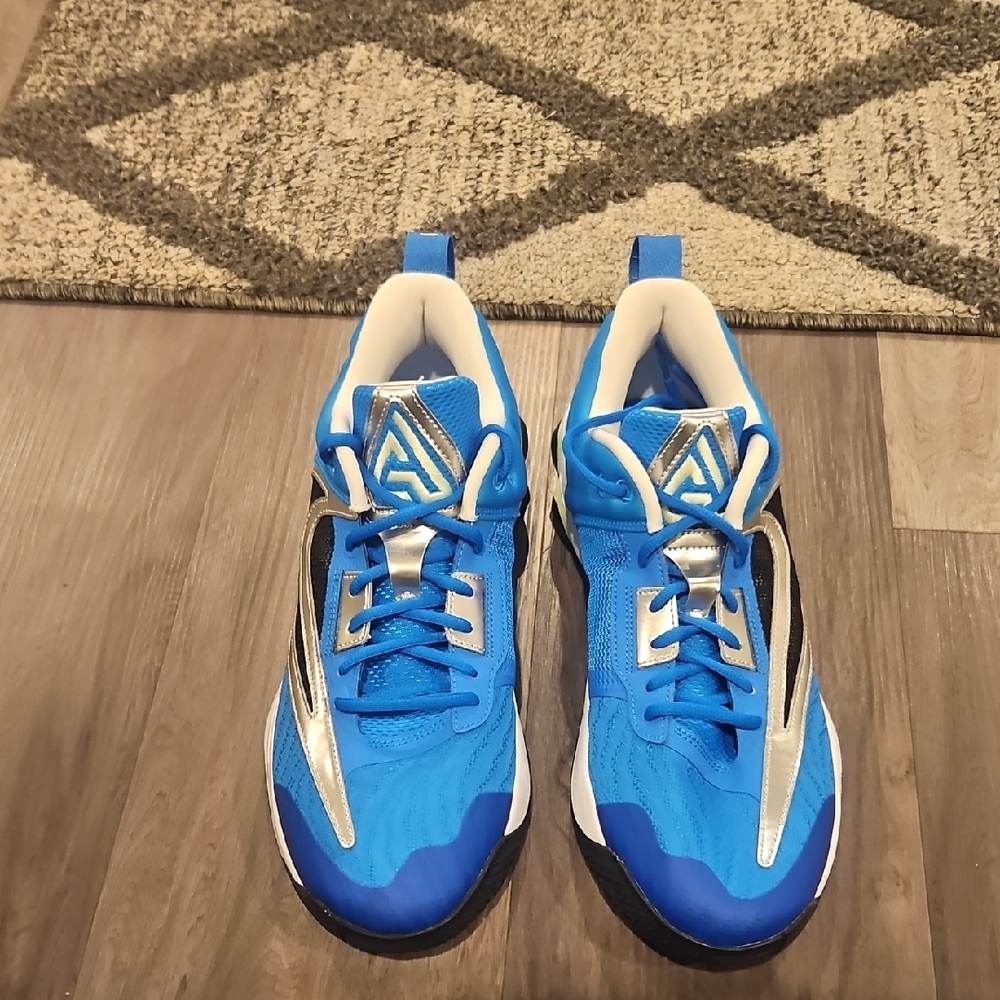 Men's Blue and Silver Athletic Shoes